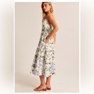 Abercrombie and Fitch Floral Smocked Waist Midi Dress